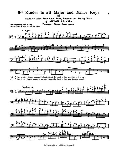 66 Etudes In All Major And Minor Keys For Tuba Or Bass Trombone